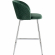 Fran Pleated Waves Counter Stool in Chrome & Green Velvet (Set of 2)